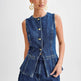 Ensemble pour femmes décontracté en denim sans manches 