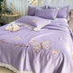 Korean Ice Silk Summer Quilt Four-piece Set Embroidery Lace Air Conditioning Cool Feeling Thin Duvet EX-STOCK Canada 