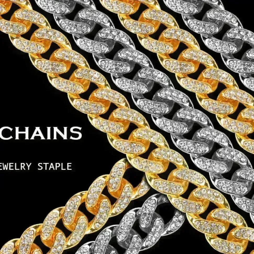 Alloy Line Cuban Link Chain Diamond Bracelet - EX-STOCK CANADA