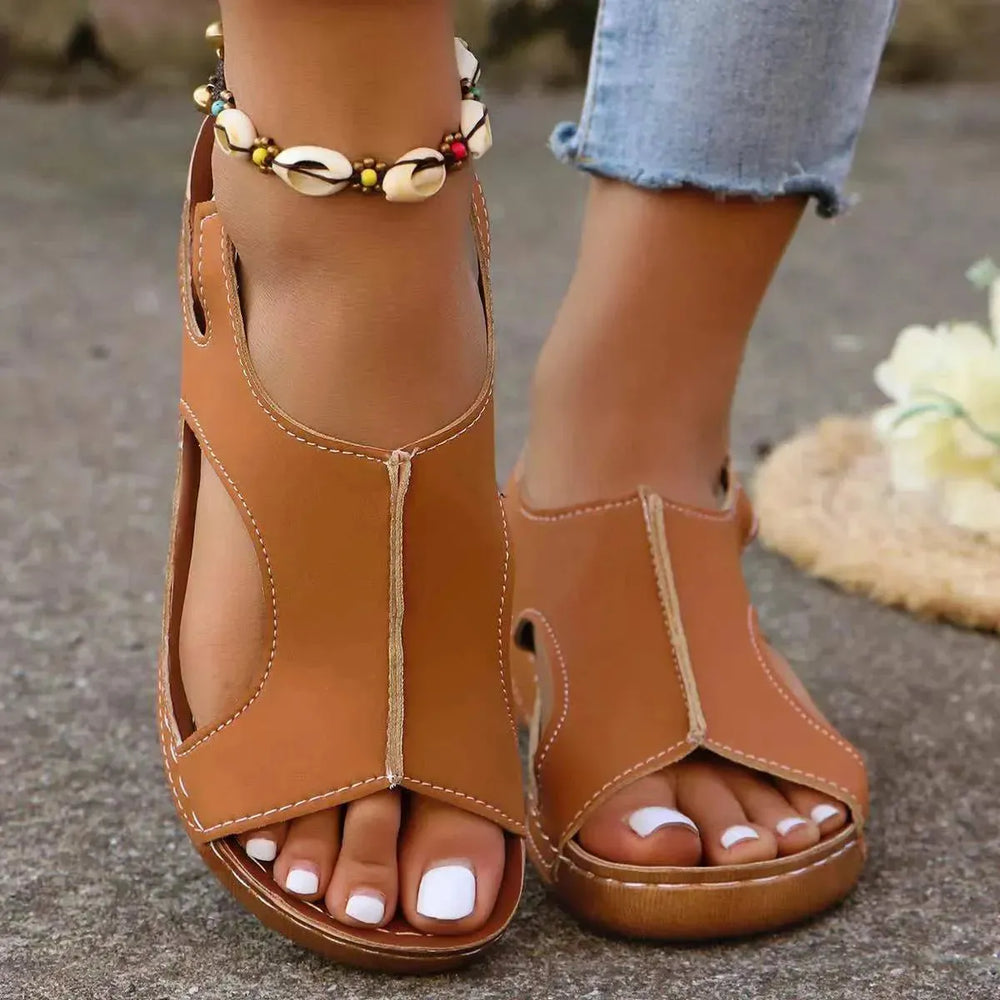 New Summer Wedges Sandals With Elastic Band Design Casual Fish Mouth Shoes For Women - EX-STOCK CANADA