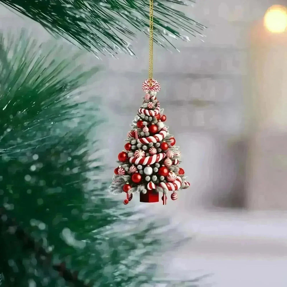 Christmas Tree Pendant Holiday Decoration Acrylic Flat Decorations - EX-STOCK CANADA