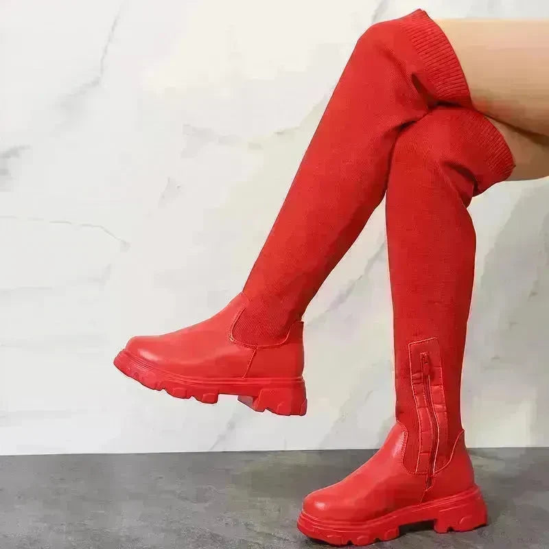 Long Boots Women Winter Shoes Fashion Side Zipper Knee High Boots - EX-STOCK CANADA