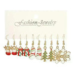 Christmas Stud Combination Suit Snowflake Elk Earrings - EX-STOCK CANADA