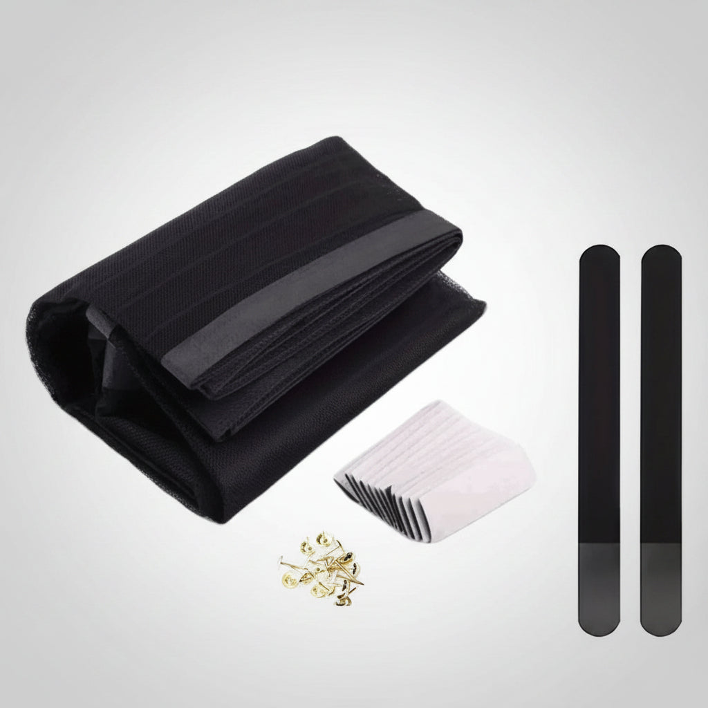 Magnetic Insect-Proof Door Curtain – Breathable Mesh Screen, Black & White, 90–120cm