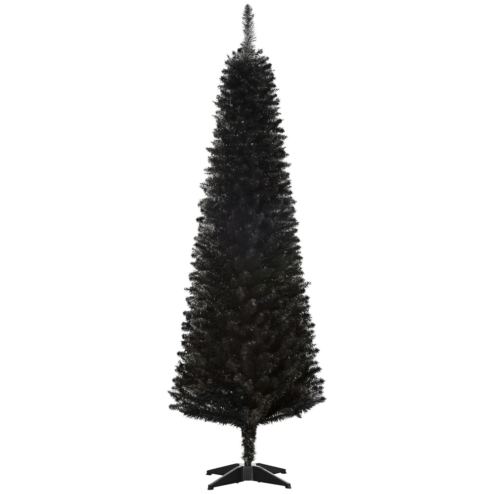 6 Pencil Christmas Tree, Slim Artificial Xmas Tree With Realistic Branches, Sturdy Metal Stand, Black EX-STOCK Canada 