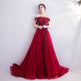 Fashionable Red One-shoulder Wedding Toast Dinner Annual Party Bridesmaid Dress Skirt EX-STOCK Canada 