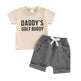 Summer Children's Thin Pure Cotton Short Sleeve Short Pants Suit Daddy's Little Boy Two piece for boys - EX-STOCK Canada