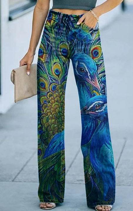 Daily High Rise Pattern Pocket Wide Leg Pants EX-STOCK Canada 