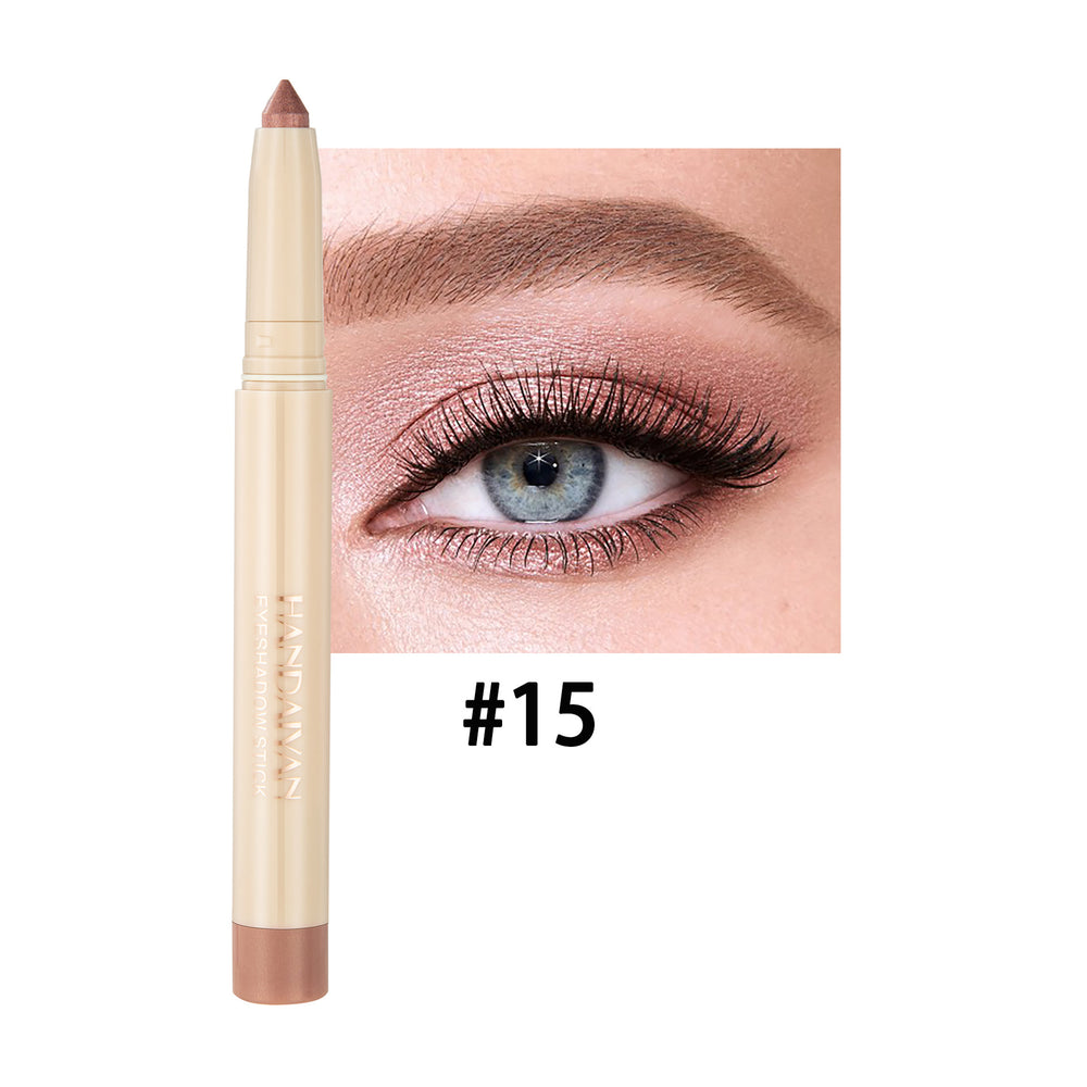 Eyebrow pencil with an eye close-up showing application on a white background