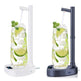 Two glass dispensers with lime and mint garnishes on a white background