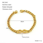 Fashion Stainless Steel Cuban Link Chain Bracelet Numbers - EX-STOCK CANADA