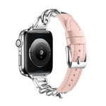 Women Leather and Stainless Steel Watch Strap for Apple iwatch - EX-STOCK Canada