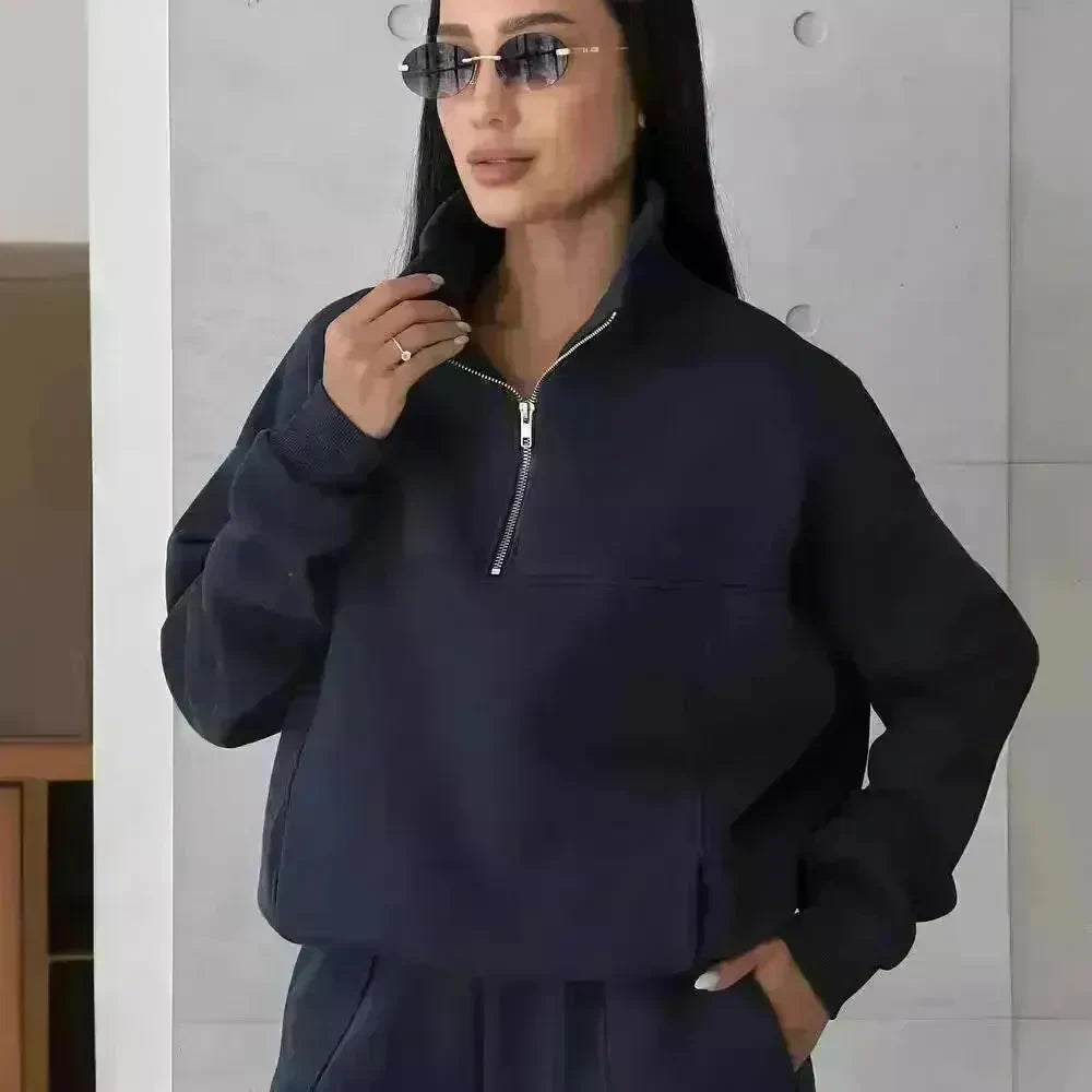 Y2K Winter Jogging Women Two Piece Set Female Zipper Coat Casual Pants Tracksuit Autumn Jacket Fashion Contrast Sport Wear Set - EX-STOCK CANADA