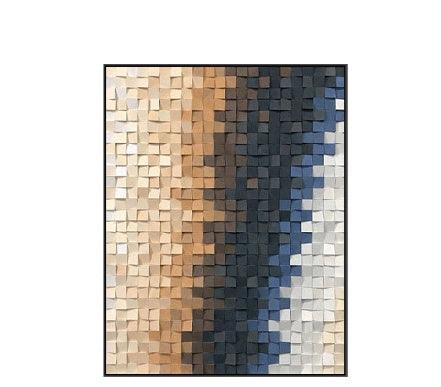 Peinture en bois tridimensionnelle Art mural mosaïque fait à la main 