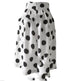 White Polka dot High Waist A-line Pleated Midi Skirt for office work - EX-STOCK Canada
