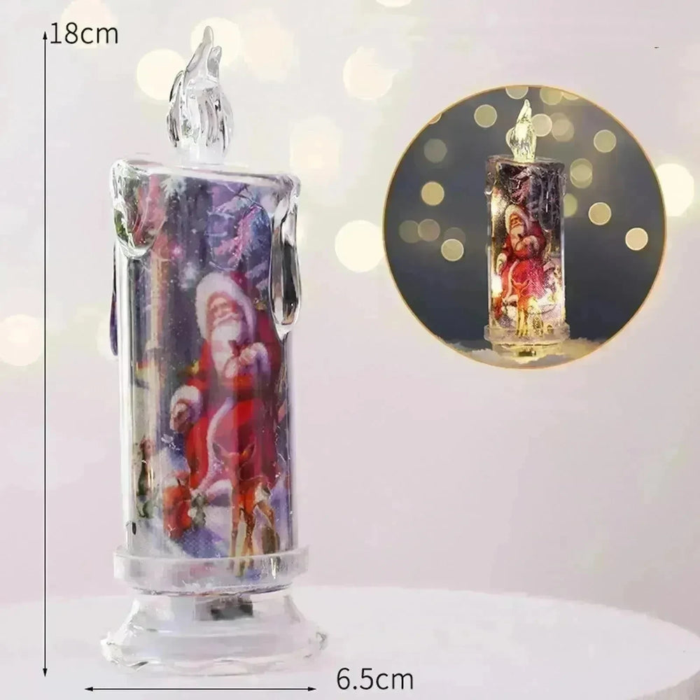 Christmas Transparent Electronic Flameless Candles Decorative Gifts - EX-STOCK CANADA