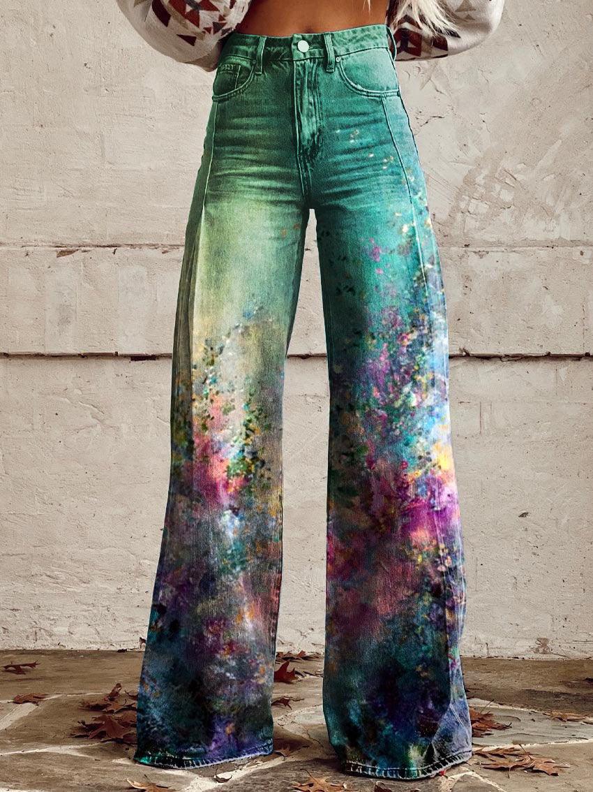 Plus-size Womens Casual Pants Lightweight Denim-look 