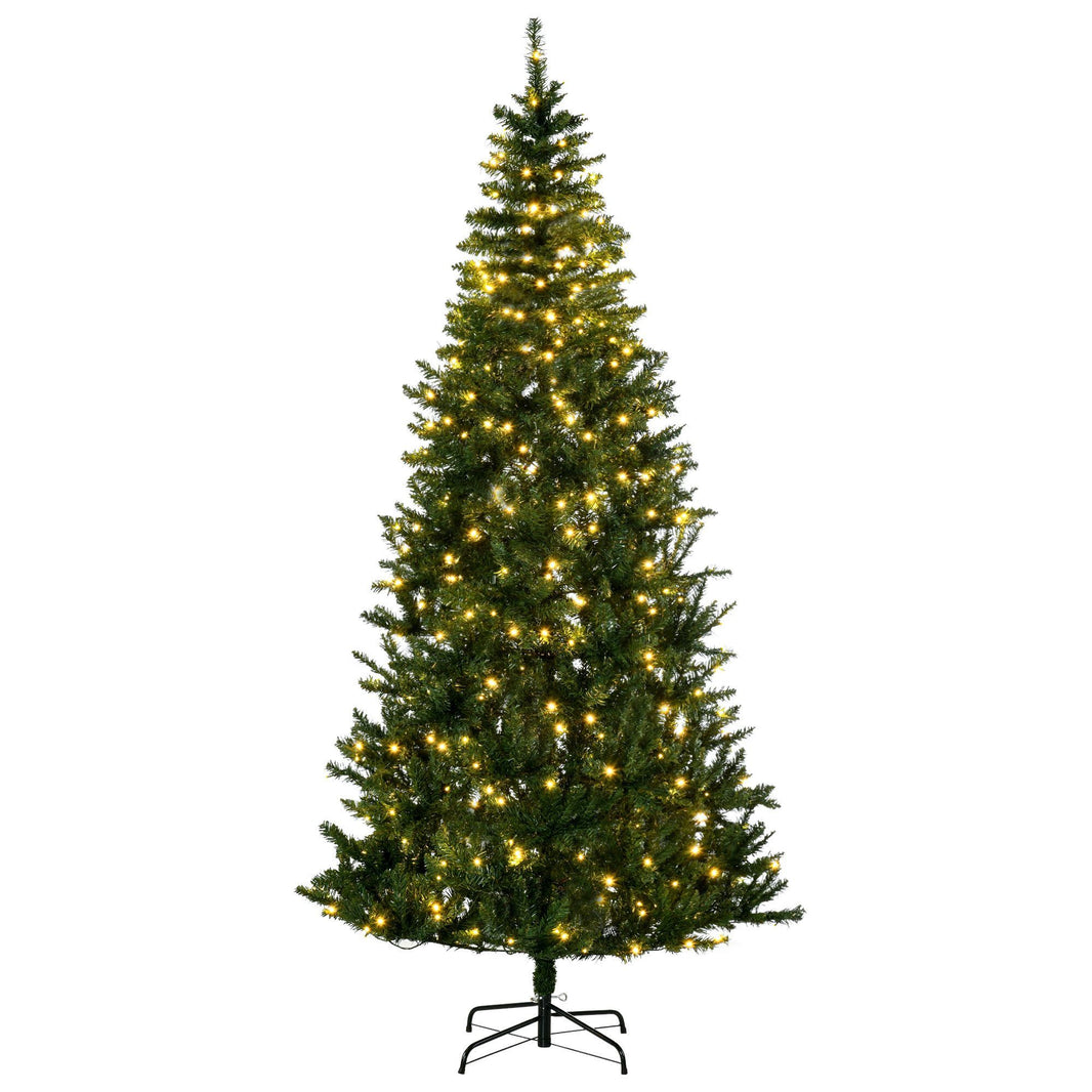 7.5 Feet Prelit Artificial Christmas Tree Warm White LED Light Holiday Home Xmas Decoration, Green EX-STOCK Canada 