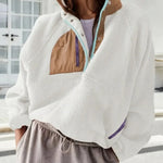 Women's Fashion Sweatshirt Fleece Stand Collar Zipper Pocket Top EX-STOCK Canada 