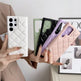 Diamond Plaid Samsung leather Phone case - EX-STOCK CANADA