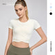 Cross Pleated Yoga Clothing Top Workout Clothes Short Sleeve - EX-STOCK CANADA