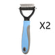 Pet Dematting Comb – Stainless Steel Knot Remover for Dogs & Cats | Blue x 2