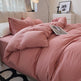 Four-piece Bed Set Solid Color Sanding Washed Cotton Duvet Cover EX-STOCK Canada 