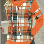 New Fashion Women's Pile Collar Printed Hoodie Pullover Top - EX-STOCK CANADA