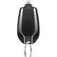 Black car key fob with keychain on a white background
