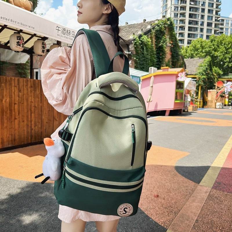 Retro Contrast Color Casual Backpack For Women - EX-STOCK Canada