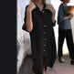 Women Loose Casual Half Sleeve Cotton Linen Buttoned down  Shirt Dress - EX-STOCK CANADA
