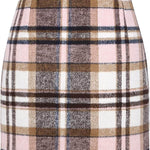 Women's High Waist Plaid Tight Pencil Wool Mini Skirt - EX-STOCK Canada