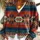 Christmas Abstract Printing Casual Cloak Coat Cardigan Sweater - EX-STOCK Canada
