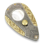 Stainless Steel Blade Solid Brass Engraved Double-edged Cigar Cutter - EX-STOCK Canada