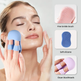 2PC Face Scrubber Mini Facial Brush Silicone Wash Exfoliator Finger Glove Pads Handheld Cleansing Brushes Tool Skin Care Deep Clean Baby Shampoo Baby Bath Brush 