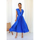 Summer V-neck Pleated Dress INS Fashion Casual Loose Zip Sleeveless Dresses For Women Clothing 