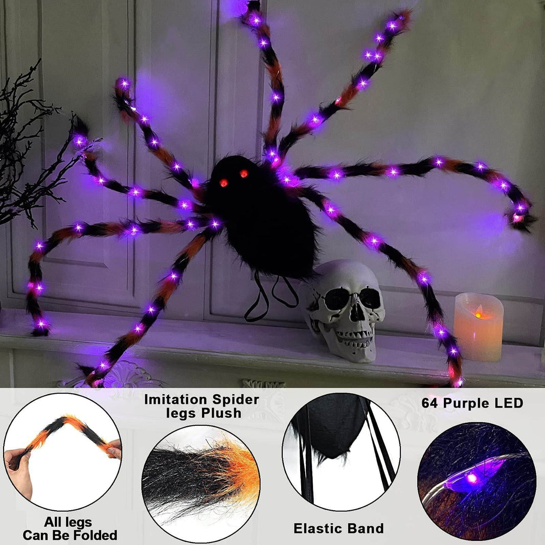 Halloween Spider Backpack Nine LED Modes Plush Sugar Bag - EX-STOCK Canada