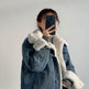 Plush Thick Lamb Wool Denim Jacket Women Short EX-STOCK Canada 