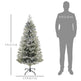 5 Feet Pencil Snow Flocked Artificial Christmas Tree With 517 Realistic Cypress Branches, Auto Open, Green EX-STOCK Canada 