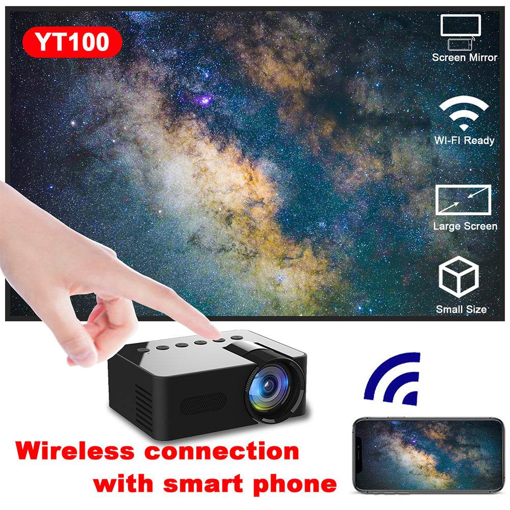 YT100 Mini Phone projector HD Home Wireless Mini Smartphone Projector - EX-STOCK Canada