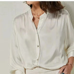 French Simplicity Loose And Lazy Style Silk Shirt For Women Autumn - EX-STOCK CANADA