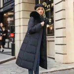 Women's Mid Length Fur Hoodie Winter Jacket Coat - EX-STOCK CANADA