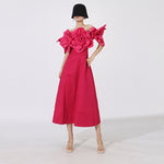 Fashion Heavy Industry Women's Three-dimensional Flower Design Dress