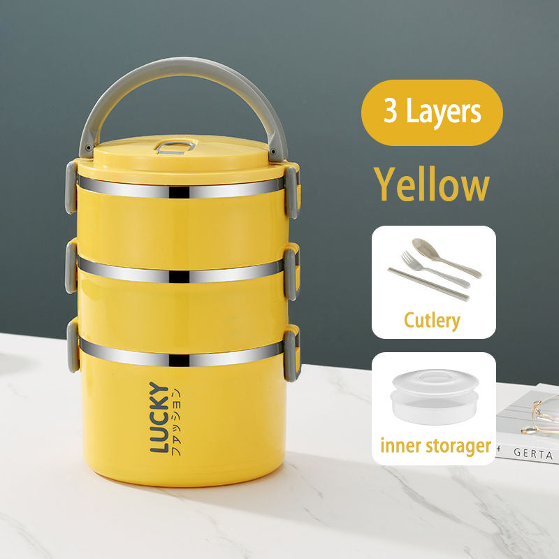 Stainless Steel Microwave Oven Sealed Insulated Lunch Box With Lid EX-STOCK