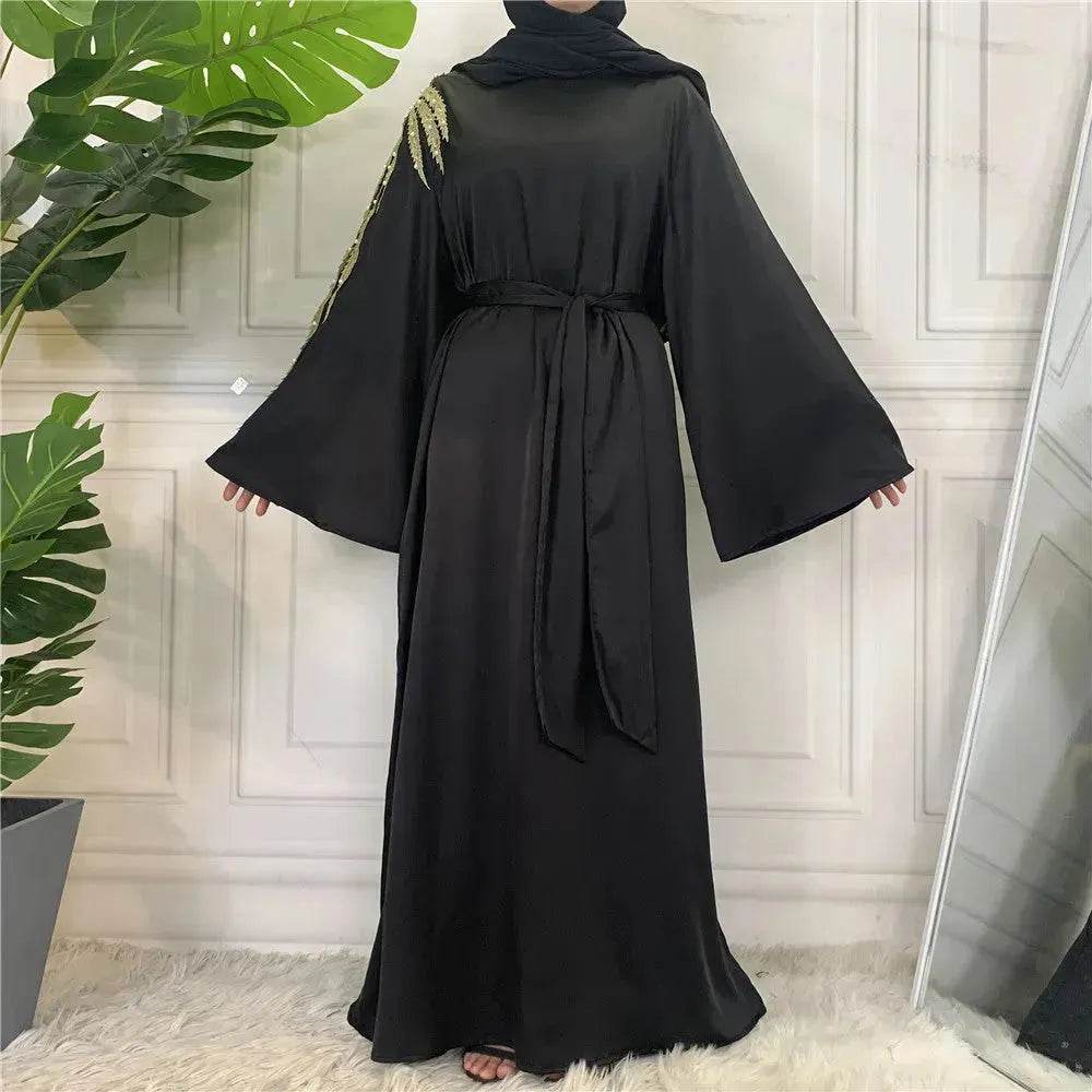 Fashion Embroidered Satin Abaya Dress Middle East Fancy Plain Dubai Abaya - EX-STOCK Canada