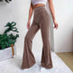 High Waist Lamp Wick Corduroy Bell-bottom Pants Wide Leg Women - EX-STOCK Canada