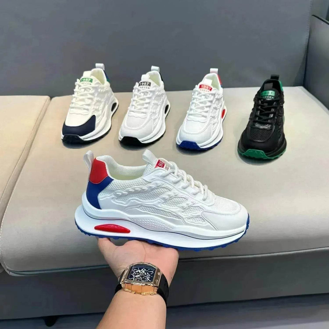 White Laceup Sneakers Fashion Breathable Mesh Flat Shoes Lightweight Versatile Casual Running Walking Shoes - EX-STOCK Canada