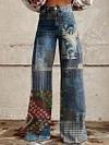 Women's Wide-leg Pants Fashion High Waist Casual Trousers 3D Printing 