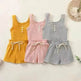 Girls' Sleeveless Simple Solid Color Casual Top And Shorts Two-piece Set for girls - EX-STOCK Canada