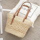 Large Capacity Fashion Urban Simple White Khaki Straw Braided shopper Beach Bag - EX-STOCK CANADA